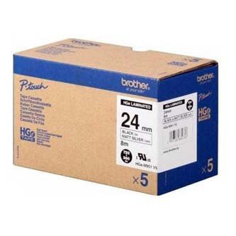 Taśma Brother HGE-M951. czarny druk/srebny mat podkład. 8m. 24mm HGEM951V5