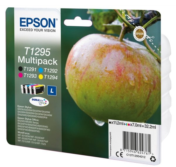 Epson oryginalny Wkład atramentowy / tusz blistr. C13T12954022. T1295. CMYK. 32.2ml. Epson Stylus SX420W. 425W. Stylus Office BX305F. 320FW C13T12954022