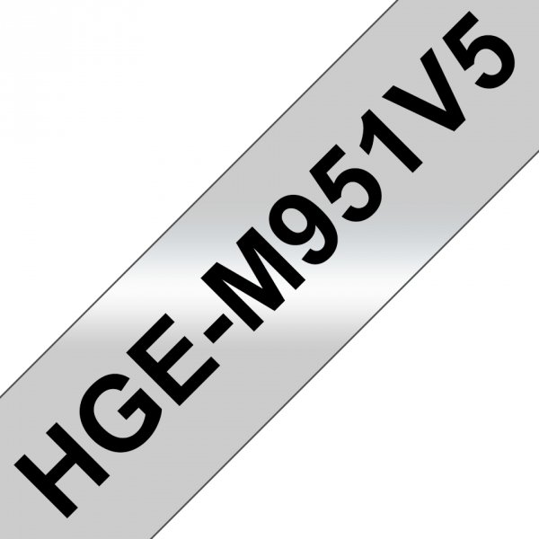 Taśma Brother HGE-M951. czarny druk/srebny mat podkład. 8m. 24mm HGEM951V5
