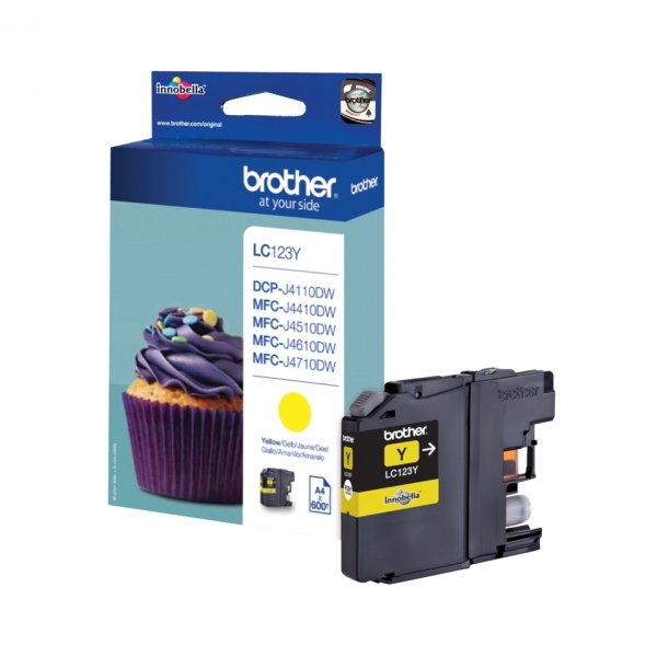 Tusz Brother LC-123Y. yellow. 600s. Brother MFC-J4510 DW LC123Y