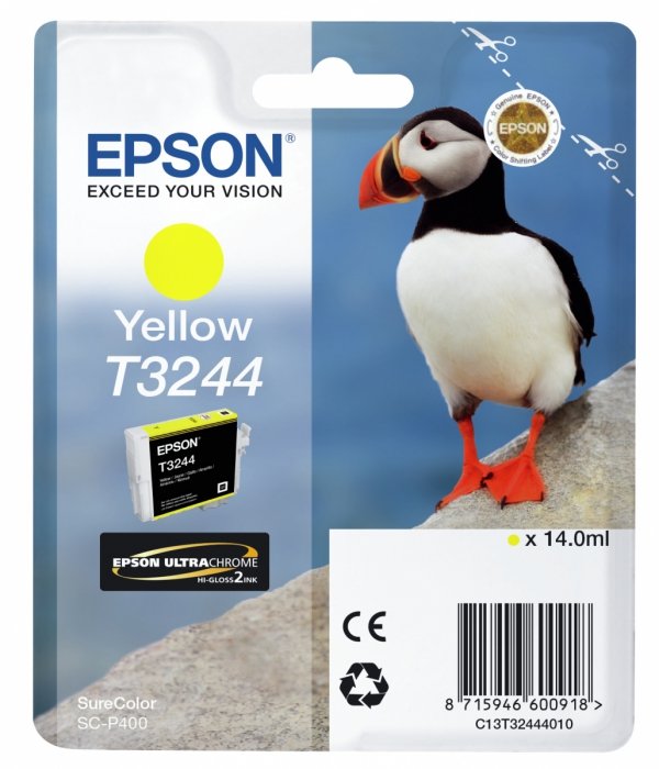Tusz EPSON C13T32444010. yellow. 14ml. Epson SureColor SC-P400 C13T32444010