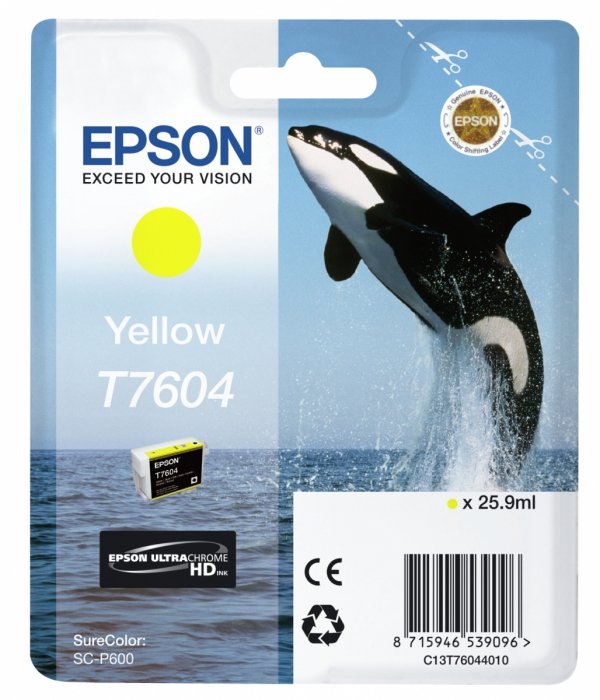 Tusz EPSON C13T76044010. T7604. yellow. 25.9ml. 1szt. Epson SureColor SC-P600 C13T76044010
