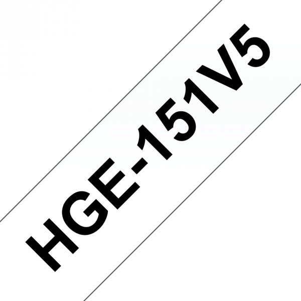 Taśma Brother HGE-151, czarny druk/przezroczysty podkład, 8m, 24mm, 5 SZT. W OPAKOWANIU, HGE151V5