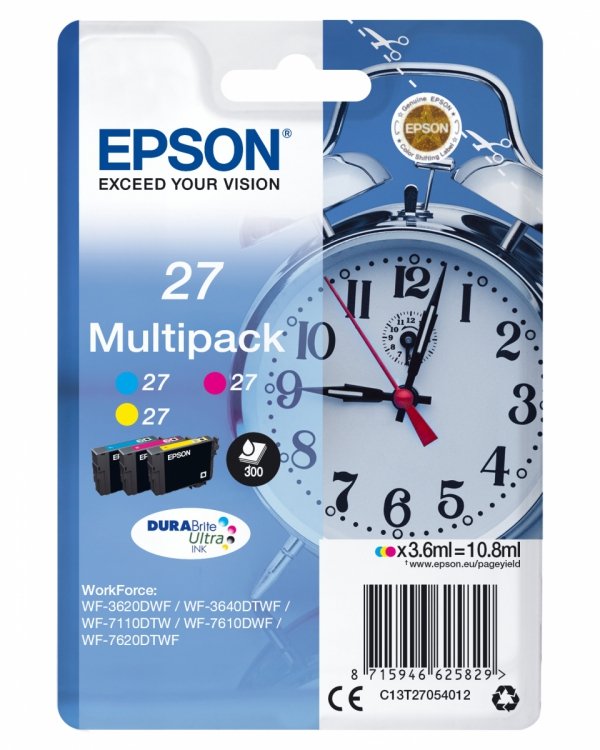 Tusz EPSON 13T27054012, 27, color, 3x3,6ml, Epson WF-3620, 3640, 7110, 7610, 7620