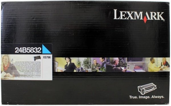 Toner Lexmark 24B5832, cyan, 18000s, return, extra duża pojemnośÄ‡, Lexmark XS796de,XS796dte 24B5832