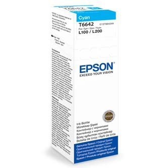 Epson oryginalny Wkład atramentowy / tusz T6642 CYAN 70ml butelka do L100/110/200/210/300/355/550 C13T66424A