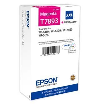 Epson oryginalny Wkład atramentowy / tusz C13T789340. T789. XXL. magenta. 4000s. 34ml. 1szt. Epson WorkForce Pro WF-5620DWF. WF-5110DW. WF-5690DWF C13T789340