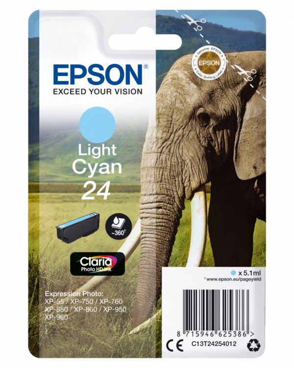 Tusz EPSON C13T24254012, T2425, light cyan, 5,1ml, Epson