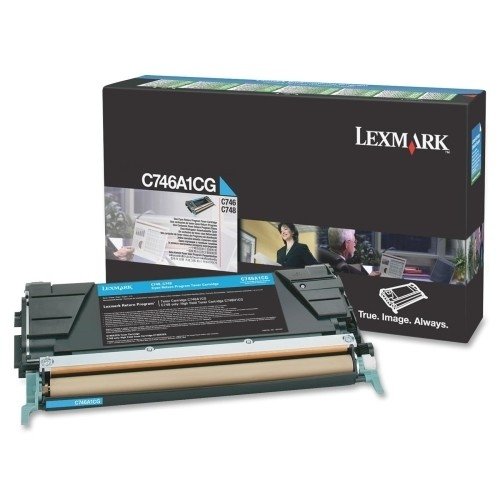 Toner Lexmark C746A1CG. cyan. 7000s. return. Lexmark C746DN. C746DTN. C746N. C748DE. C748DTE. C748E C746A1CG