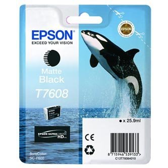 Epson oryginalny Wkład atramentowy / tusz C13T76084010. T7608. matte black. 25.9ml. 1szt. Epson SureColor SC-P600 C13T76084010