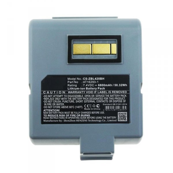 Części / CoreParts / zamiennik / Battery for Portable Printer 50.32Wh Li-ion 7.4V 6800mAh  Grey for Zebra Portable Printer QL420, QL420 Plus, QL420+
