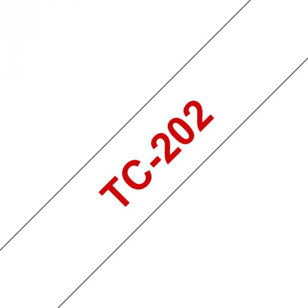 Taśma laminowana Brother/12mm red on white gloss f P-Touch