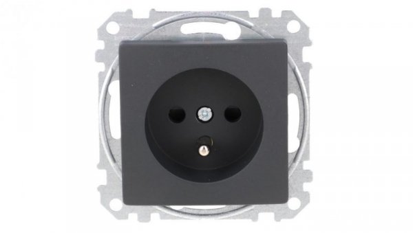 Schneider Electric, Sedna Design i Elements, Gniazdo zasilające 2P+PE z przesł torów pr zaciski bezg, czarny antracyt, SDD114012