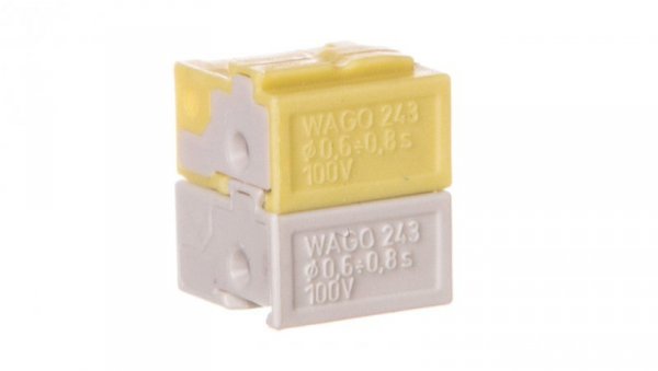 Złączka do terminali sieciowych 4x 0,6-0,8mm2 jasnoszara / żółta 243-212 /50szt./