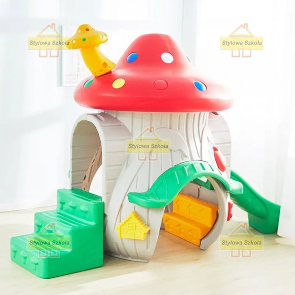 domek grzybek, domek most z tunelem, domek leśna chata, z weranda domek, domek na plac zabaw, domek plastikowy, domek do ogrodu, domek w serduszka, domek muchomor 2