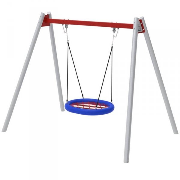 Huśtawka podwójna metalowa, huśtawka do szkoły i przedszkola, huśtawka z certyfikatem EN 1176