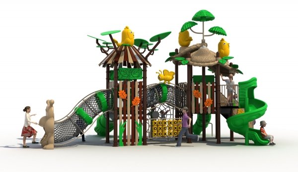 Plac zabaw farma – zestaw rekreacyjny dla przedszkola i szkoły z tunelem i elementami wspinaczkowymi