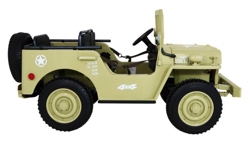 Autko Wojskowe Retro Strong dla 3 dzieci Matcha