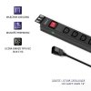 Qoltec Listwa zasilająca do Rack 19cali | 1U | 10A | PDU | 8xIEC C13 | 2m