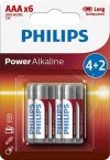 Philips Baterie Power Alkaline AAA 4+2 szt. blister
