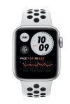 Apple Zegarek Nike SE GPS, 40mm koperta z aluminium w kolorze srebrnym z paskiem sportowym  czysta platyna/czarny Nike - Regular