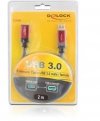 Delock Przedłużacz USB-A M/F 3.0 1m czarny premium