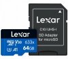 Lexar Karta pamięci microSDXC 64GB 633x 100/45MB/s CL10 adapter