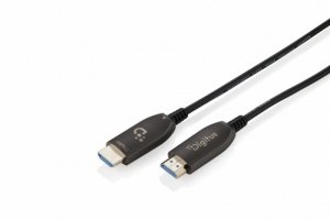 Digitus Kabel połączeniowy hybrydowy HDMI AOC | HDMI-A męski-męski | HDMI 2.1 | UHD-2 8K@60Hz | 48Gbps |HDR, eARC, HDCP 2.2, CEC | 90m