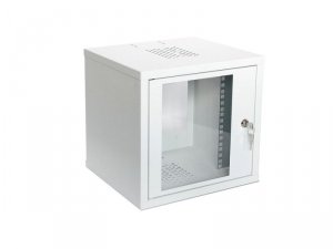 Digitus Szafa krosowa wisząca niedzielona 10 cali 6U 300x315x306 mm, drzwi szklane, kolor szary