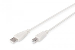 Digitus Kabel połączeniowy USB 2.0 HighSpeed Typ USB A/USB B M/M 1,8m Szary