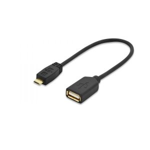 EDNET Kabel adapter USB 2.0 HighSpeed OTG Typ microUSB B/USB A M/Ż czarny 0,2m