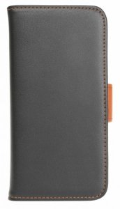 Holdit Etui walletcase iPhone 6/6S skóra czarne/pomarańczowe