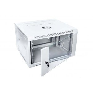 Digitus Szafa wisząca dwusekcyjna 19 6U 368/600/550mm, drzwi szklane, szara (RAL7035), zmontowana