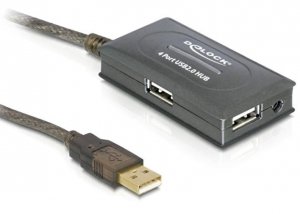 Delock Przedłużacz USB aktywny + Hub 4-port 10m