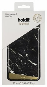 Holdit Selected etui Langasand magnetic marble czarny iPhone 7 8 Plus
