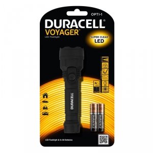 Duracell Latarka LED VOYAGER OPTI-1, gumowy grip + 2x AA