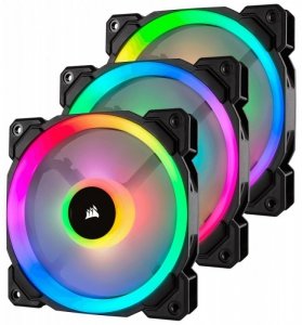 Corsair Fan LL120 RGB LED PWM 3 Fun Pack                        Dual Light Loop RGB LED PWN Fan - 3 Fan Pack with Lighting Node 