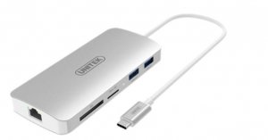 Unitek REPLIKATOR USB TYP-C + NET + HDMI + SD + HUB 2xUSB 3.0;Y-9115