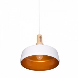 V-tac Lampa wisząca VT-7545-WH Drewniany top, żelazny wisiorek, biała