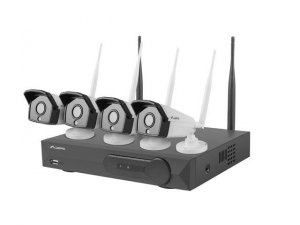 Lanberg Zestaw do monitoringu Rejestrator NVR 4 kanałowy WiFi + 4 kamery IP WiFi 2Mpx z akcesoriami