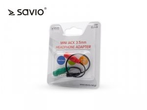 Elmak Adapter 2x mini Jack 3,5m żeński - mini Jack 3,5mm męski SAVIO CLS-13