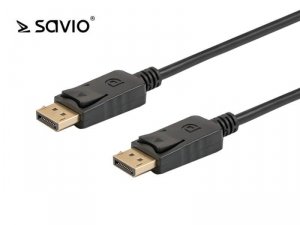 Elmak Kabel DisplayPort M - DisplayPort M Savio CL-135, wersja 1.2, 4K, pozłacane końcówki, 1m
