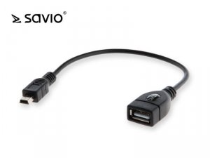 Elmak Adapter mini USB BM - OTG USB AF Savio CL-58 wielopak 10 szt.