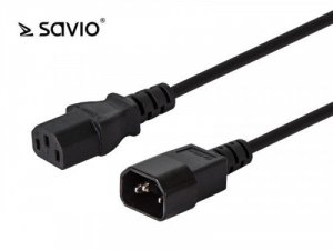 Elmak Przedłużacz kabla zasilającego C13/C14 Savio CL-99 1,2m, wielopak 10 szt.