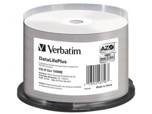 Verbatim CDR 700MB DL+ AZO Thermal printable medi disc (Cake 50) NO ID