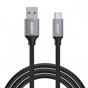 AUKEY CB-CD2 OEM nylonowy kabel Quick Charge USB C-USB 3.0 | 1m | 5 Gbps | 3A | 60W PD | 20V
