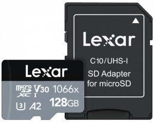 Lexar Karta pamięci microSDXC 128GB 1066x 160/120MB/s CL10 adapter
