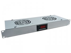 ALANTEC Panel wentylacyjny 19 1U, 2 wentylatory, termostat, szary