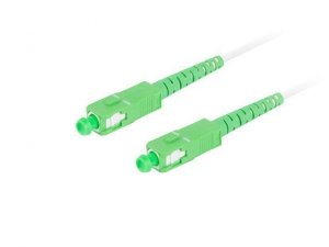 Lanberg Patchcord światłowodowy Sm Sc/Apc-Sc/Apc Simplex 3.0mm 5M biały