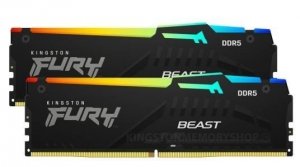 Kingston Pamięć DDR5 Fury Beast Black RGB  64GB(2*32GB)/5200  CL36 EXPO